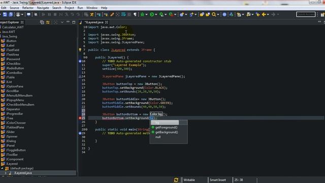30. JLayeredPane Java Swing Tutorial without voice смотреть онлайн