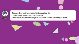 Django : Converting a nested dictionary to a list