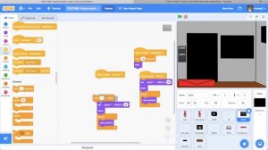 How to make a fnaf game in scratch | part 3 Camera monitor, desk and darkness