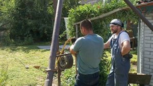 Скважина 15м. с хорошим дебитом на жёлтом песке желонкой.