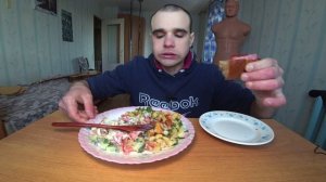 МУКБАНГ/АСМР КАРТОШКА ЖАРЕНАЯ/САЛАТ ОВОЩНОЙ/ БУТЕРБРОДЫ-ХЛЕБ,КОЛБАСА,КЕТЧУП//EATING/ASMR/Mukbang#443