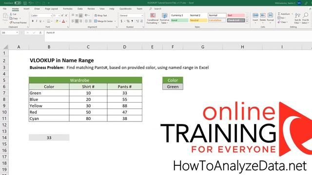 How to Use VLOOKUP in Named Range