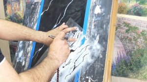 Черный мрамор с прожилками. #Декоративнаяштукатурка#венецианскаяштукатурка#мрамор