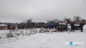 Уазы с Нивами и Ховер на покатушках в снегу