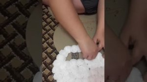 Снеговик из картона и салфеток