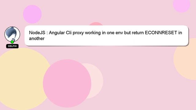 NodeJS : Angular Cli proxy working in one env but return ECONNRESET in another смотреть онлайн