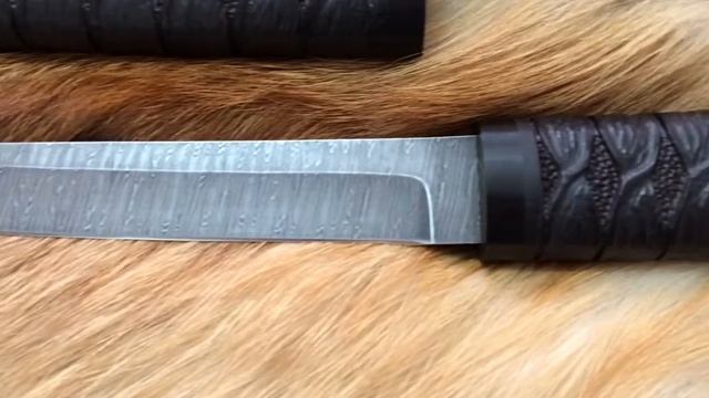 Танто из дамаска. Художественная резьба по дереву. ООО "Эльбрус". смотреть онлайн