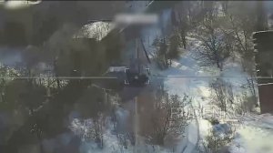 Уничтожение «Ланцетом» с автозахватом цели украинского «гантрака» с зенитной установкой