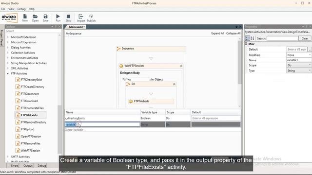 AIwozo Activity Tutorial: FTP File Exist смотреть онлайн