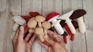 Обзор набора вязаные грибы