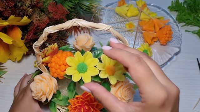 ?Осенний букет в корзине из мыльных цветов от формадела Emerald Molds. Сборка Букета. Мыловарение.