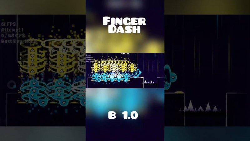 FINGERDASH В 1.0 В Geometry Dash | КРУТЫШ #shorts #рекомендации #geometrydash #игры #gd