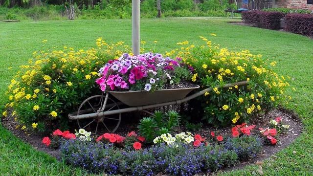 Как украсить клумбы фото Цветочные клумбы/Для дачи и сада/Flower beds and flower beds - смотреть видео он