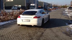 Porsche Panamera With Akrapovic Sport exhaust and stage-2 tuning (take off)