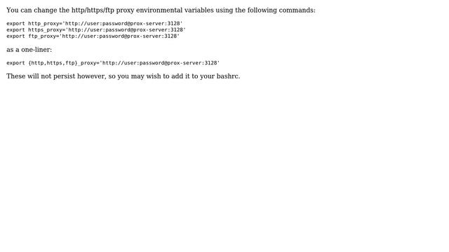 Ubuntu: Updating http_proxy environment variable смотреть онлайн
