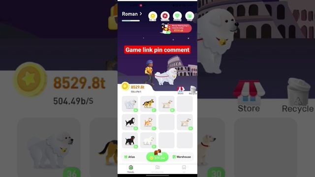 finally reached 38 level, Money making dog game , world trip game