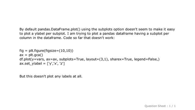 Pandas : How to plot a ylabel per subplot using pandas DataFrame plot function