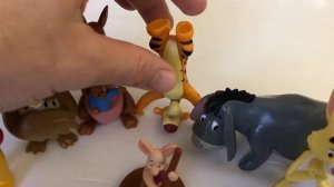 Disney Winnie the Pooh toys playset! Winnie the Pooh, Tigger, Piglet, Owl, Kanga, Rabbit and Eeyore