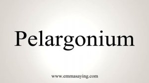 How To Say Pelargonium