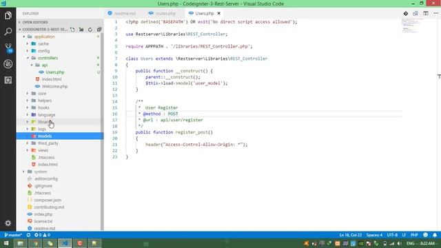 #3 CodeIgniter 3 - Rest Server Library (API) - Setup Project for User login and register