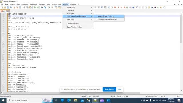 SQL Code Formatting With Notepad++ смотреть онлайн
