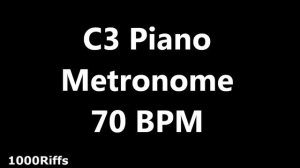 Piano Metronome C3 : 70 BPM : Beats Per Minute