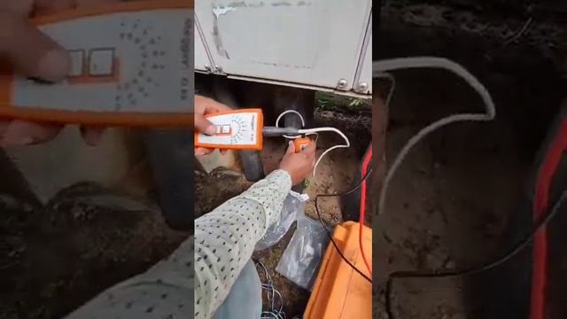 Cable identification testing by cable identifier. cable identification undergraund ug_cable