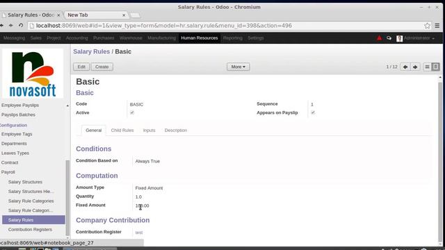 payroll in Odoo/OpenERP HR module смотреть онлайн