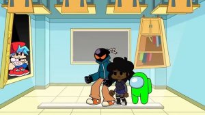 SPOOKY ESCAPE #1: Mini Crewmate and FNF Characters vs BALDI | Friday Night Funkin vs Among Us