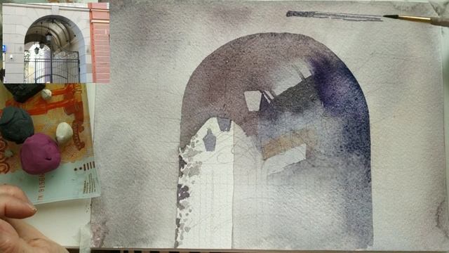 Рисуем ворота акварелью.Москва смотреть онлайн