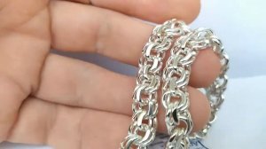 Бисмарк, серебряная цепь 99,9гр, 56см. Проба 925