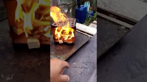 Печка щепочница Следопыт, обгрэйд и отзыв.