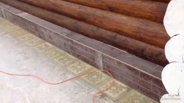 Цоколь , утепление и облицовка декоративной плитой (ЦСП) под кирпич. смотреть онлайн