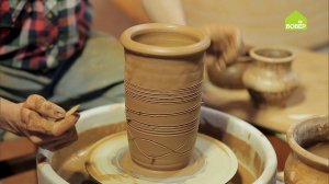 Как сделать узор и фактуру на глиняном горшочке / Работаем на гончарном круге