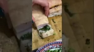 Фаршированное сало-гармошка. Лайфхак. Отличная закуска из сала. Как приготовить - видео рецепт