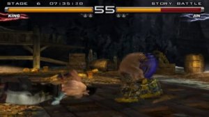 Tekken 5, полное прохождение за Кинга, много бомбёжки и неумелой игры