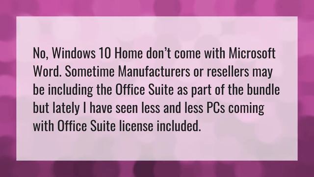Does Windows 10 home come with Microsoft Word? смотреть онлайн