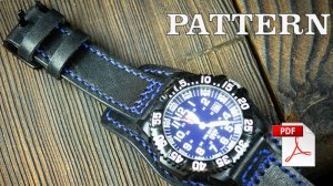 Как сшить ремешок для часов с напульсником  DIY PATTERN | How to Handcraft a Leather Watch Band