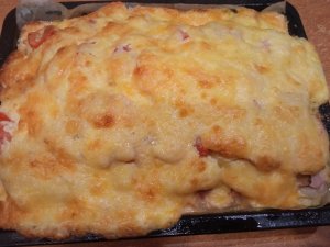 Домашний картофельный пирог с мясом.