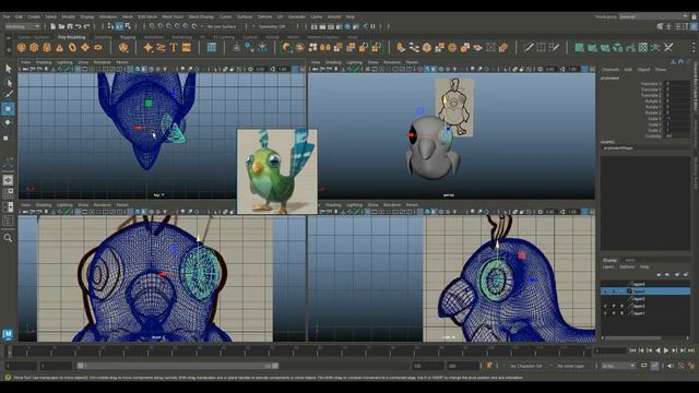 Autodesk Maya 2024 Tutorial Stylized Parrot part 2 смотреть онлайн