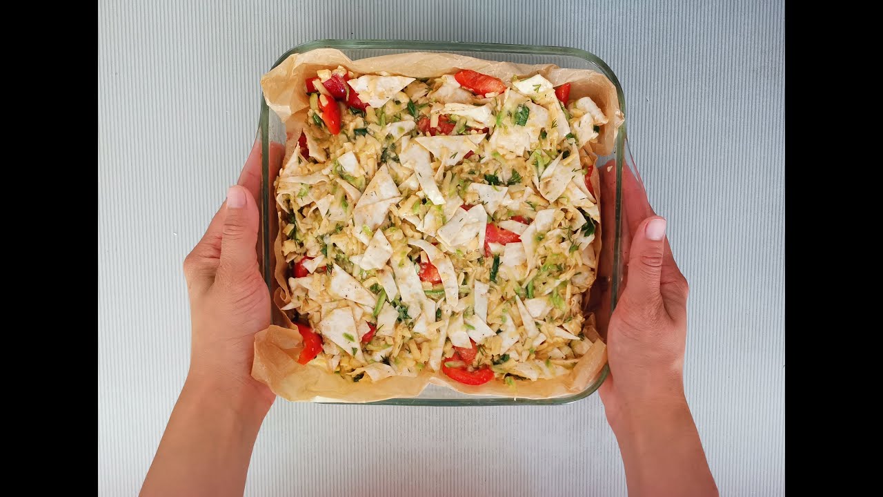 ЛЕТНИЙ ПИРОГ! Пирог из лаваша, с кабачком, сыром и перцем. Рецепты из лаваша. Пирог сырный с лавашом