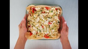 ЛЕТНИЙ ПИРОГ! Пирог из лаваша, с кабачком, сыром и перцем. Рецепты из лаваша. Пирог сырный с лавашом
