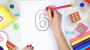 Цифра 6. Учим цифру шесть, развивающий ролик. Учим цифры дома