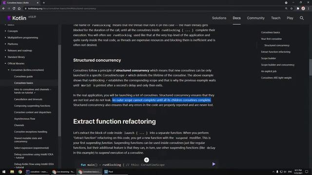 Kotlin Coroutines #1 (kotlin docs "live" с комментариями) смотреть онлайн