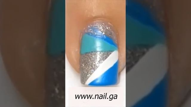 Красивый маникюр на короткие ногти | Синий маникюр