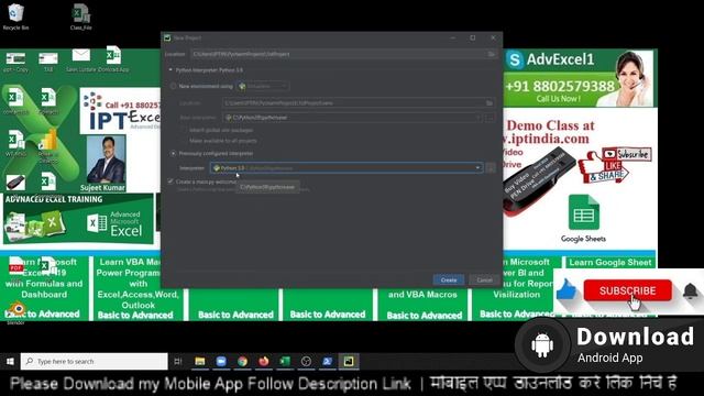 2 Start and Create Project on Pycharm смотреть онлайн