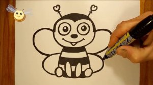 Как нарисовать пчелу. How to draw a bee.