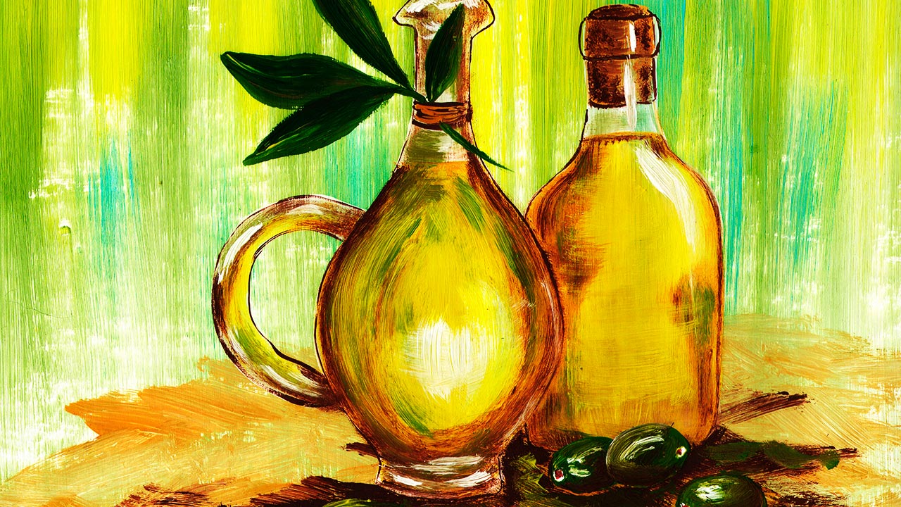 Оливковое масло для детей. Натюрморт красками. Натюрморт рисунок красками. Натюрморт с оливковым маслом. Оливковое масло в кувшине.