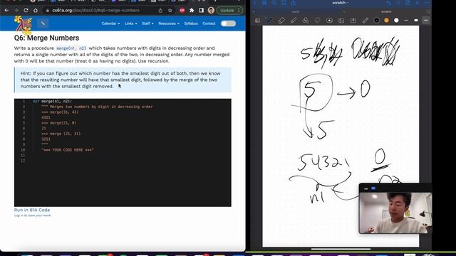 fa22 cs61a discussion 3 q6 - merge numbers смотреть онлайн