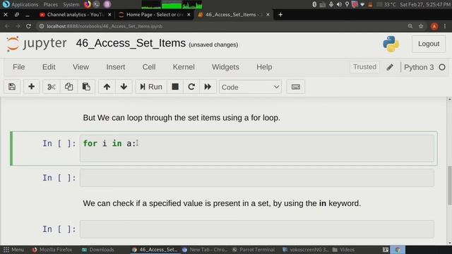 #46 Access Set Items In Python | Check Item In Set In Python | Membership Operator | Tech Blooded